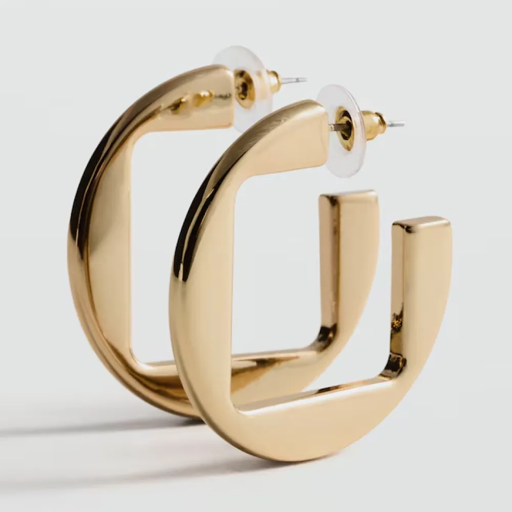 Geometric Half Hoop Earrings